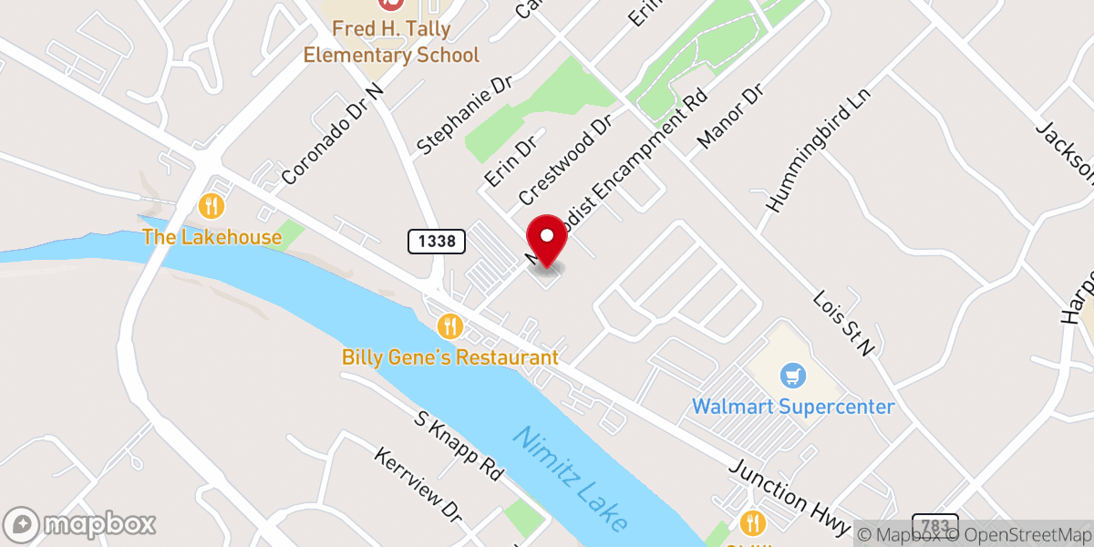 Map showing location of Calvary Baptist Church