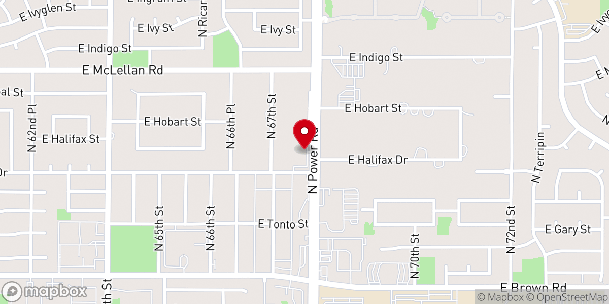 Map showing location of Saguaro Hills Baptist Church
