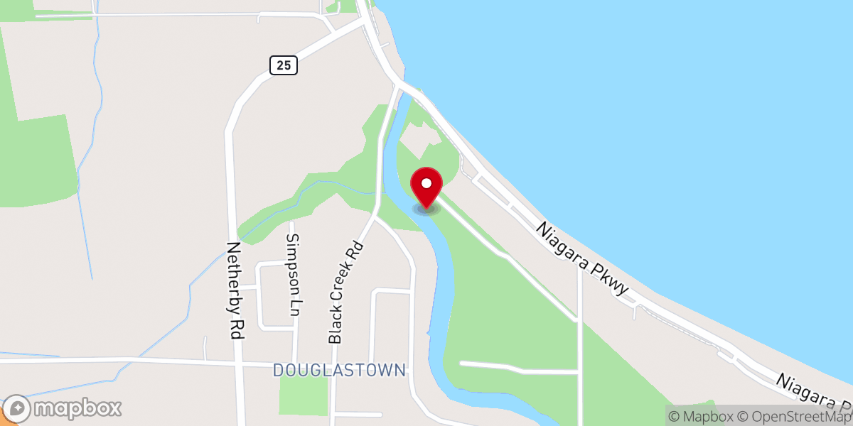Map showing location of Elope Niagara Little Log Wedding Chapel and Drive through kiosk