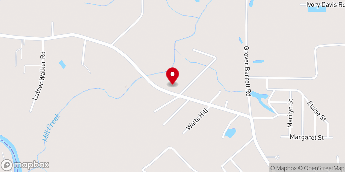 Map showing location of New Life Baptist Church