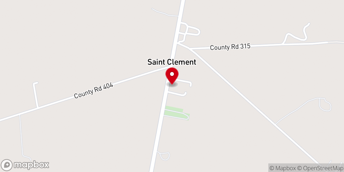 Map showing location of St. Clement Catholic Parish