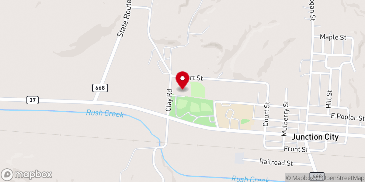 Map showing location of Junction City Congregational Methodist Church