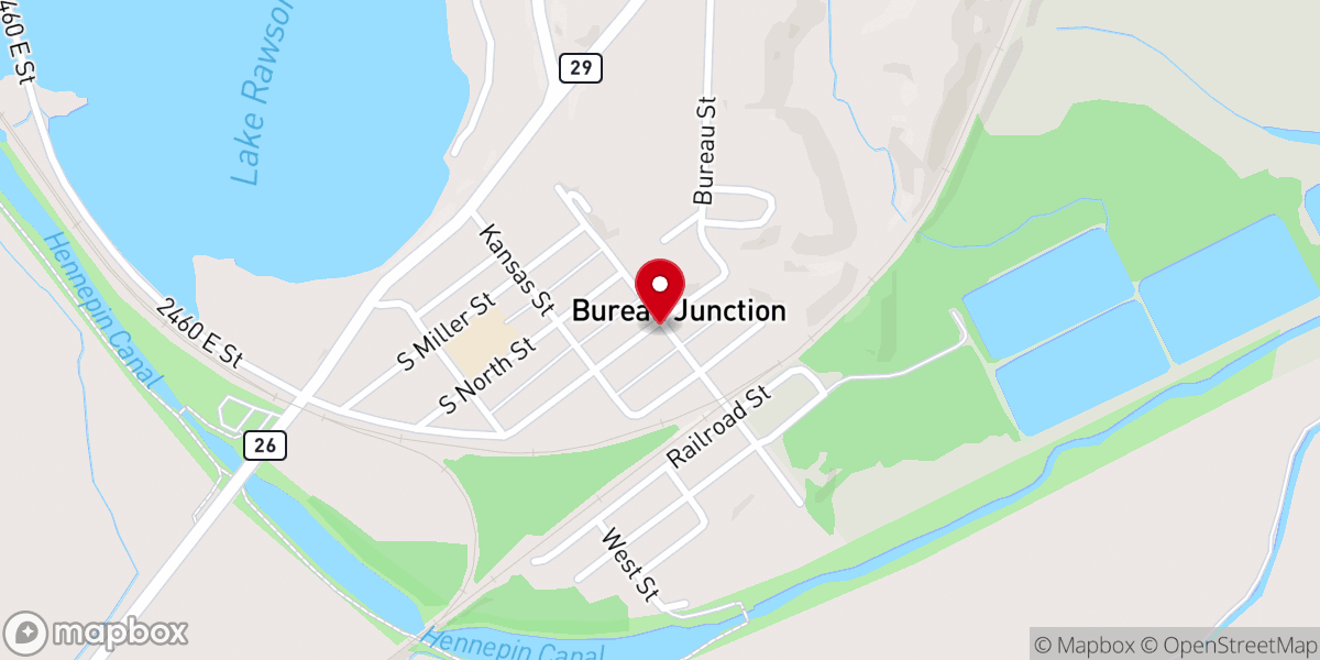 Map showing location of Bureau Village Hall