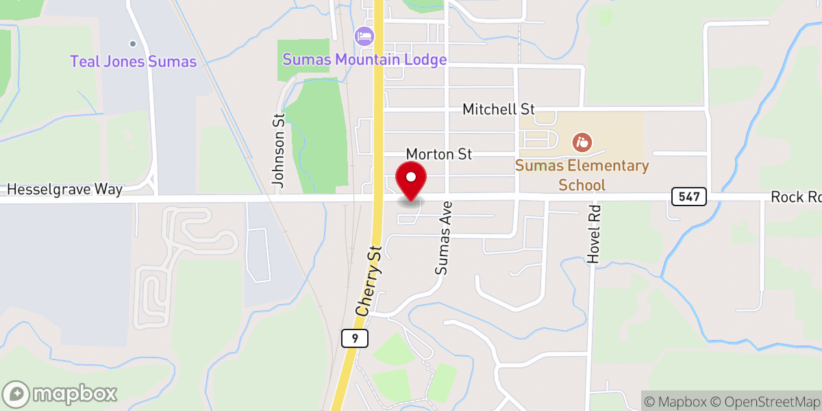 Map showing location of Sumas Advent Christian Church