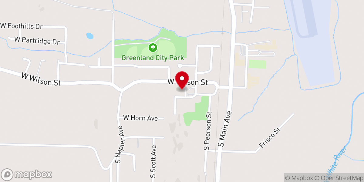 Map showing location of First Baptist Church-Greenland
