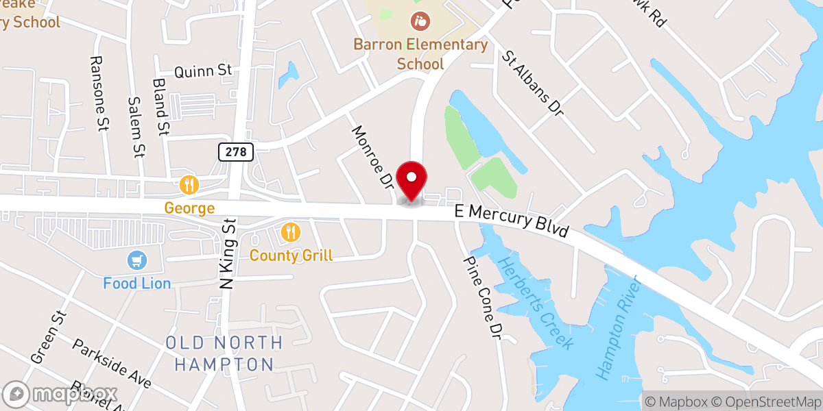 Map showing location of Living Free Tidewater Ministries