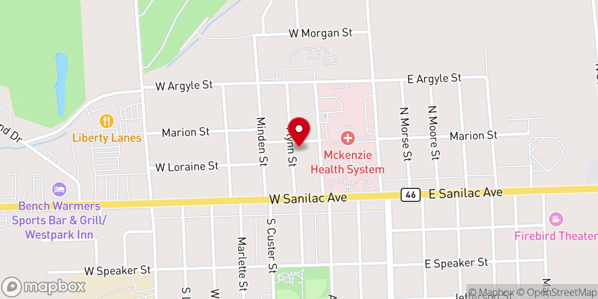 Map showing location of Peace Lutheran Church
