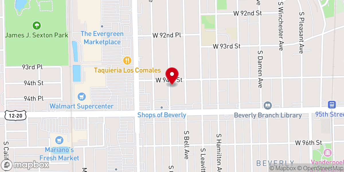Map showing location of Bethlehem Lutheran Church