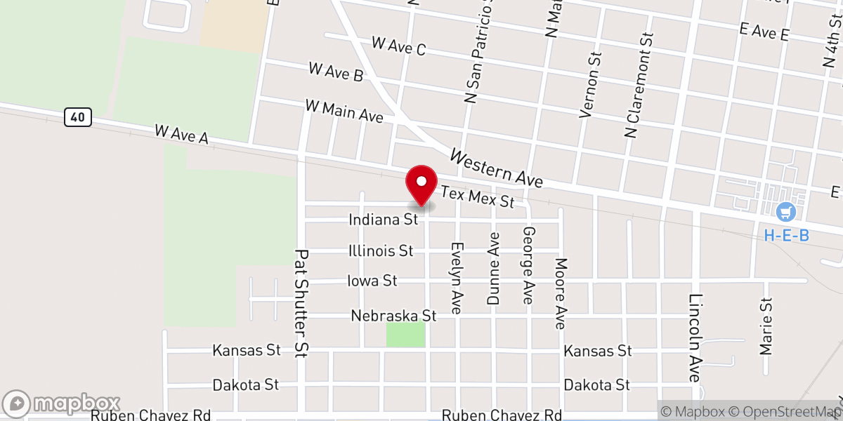 Map showing location of Nueva Jerusalem Church