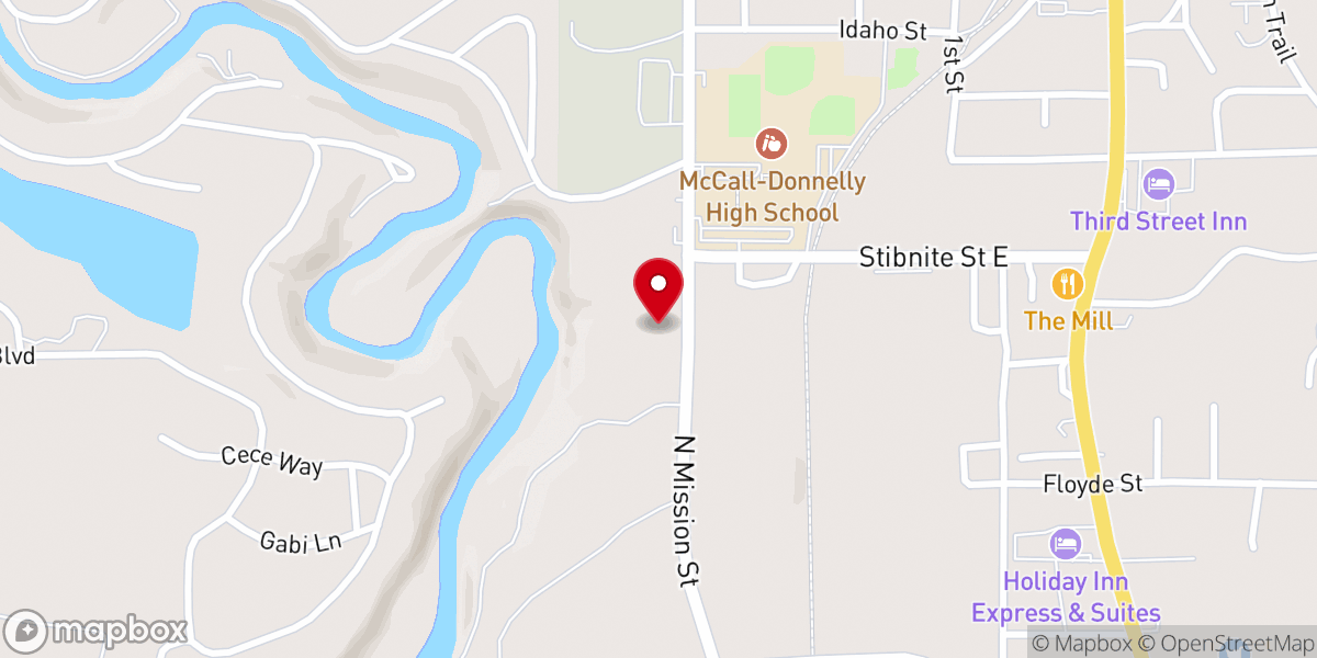 Map showing location of Camp Pinewood