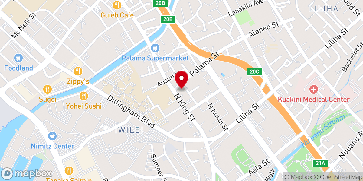 Map showing location of Kaumakapili Church