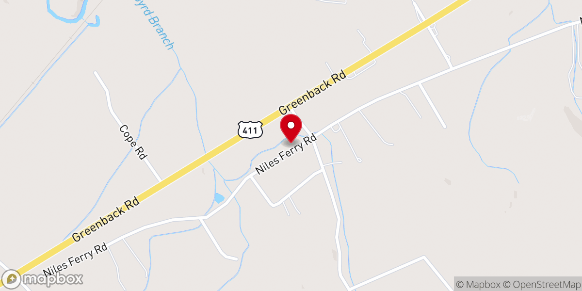 Map showing location of Upper Shady Grove Missionary Baptist Church