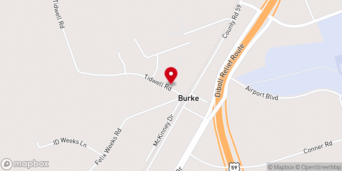 Map showing location of Burke Baptist Church
