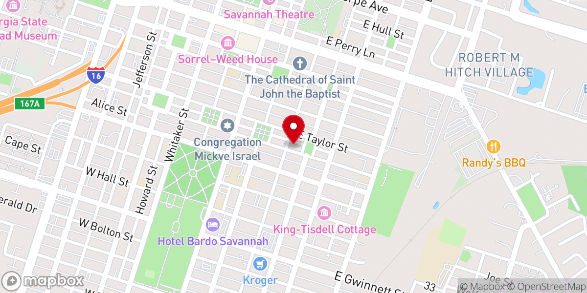 Map showing location of Beth Eden Baptist Church