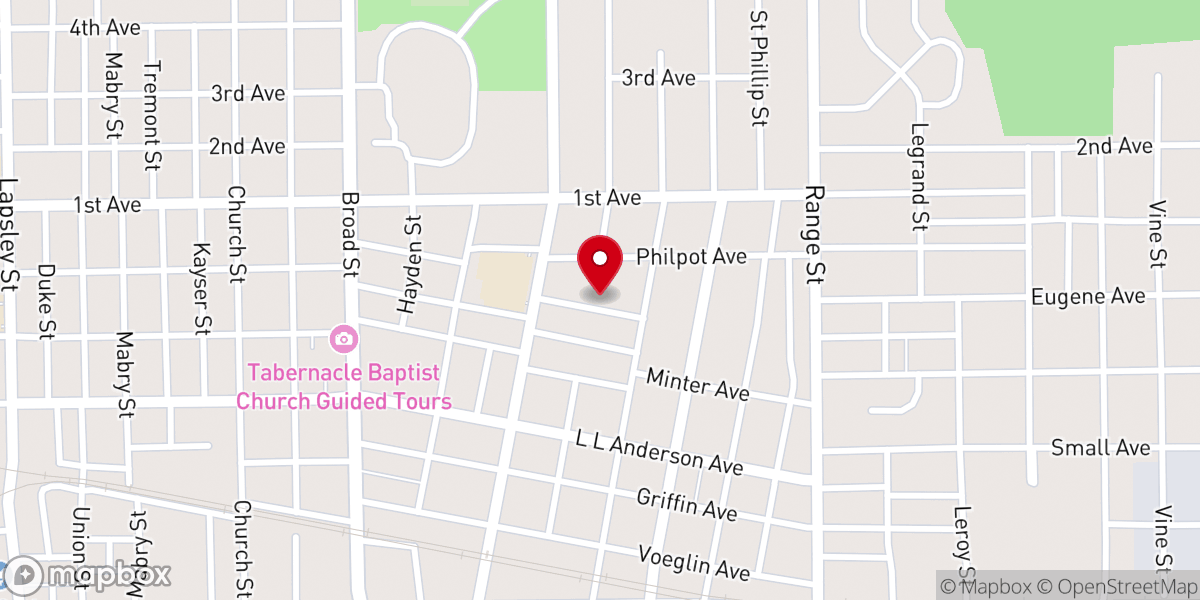 Map showing location of Canaan Primitive Baptist Church