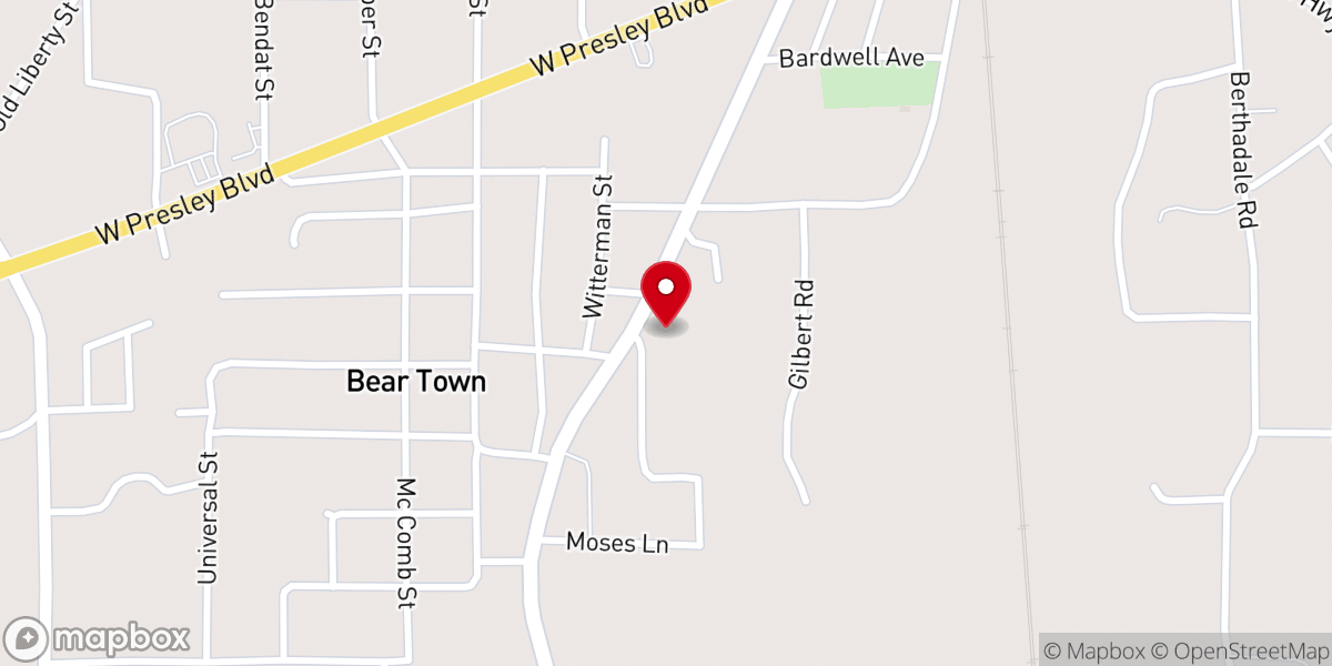 Map showing location of Society Hill MB Church