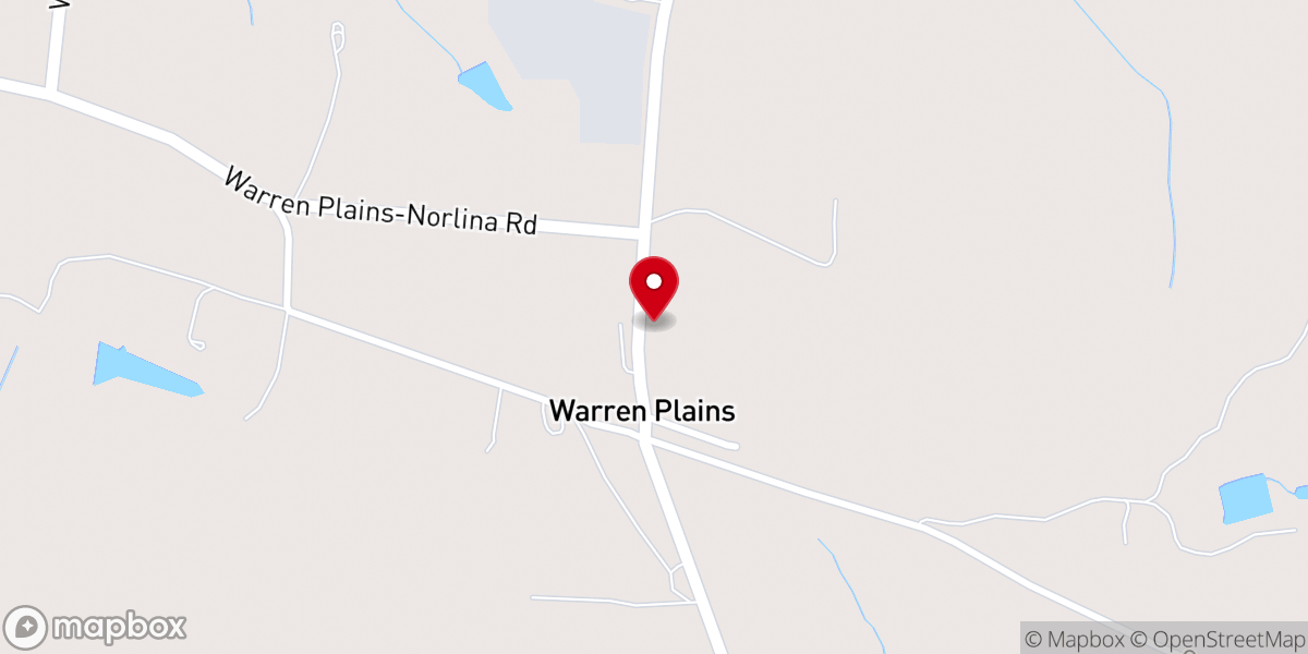 Map showing location of Warren Plains Methodist Church