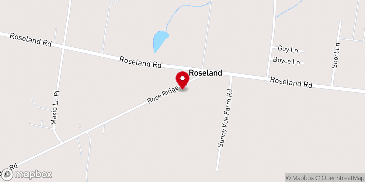 Map showing location of Roseland United Methodist Church