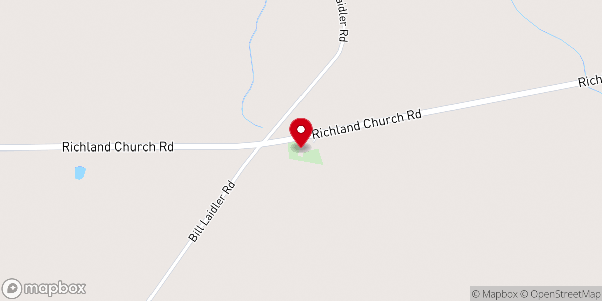 Map showing location of Mattie Richland Baptist Church