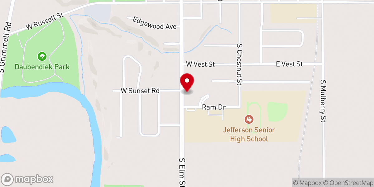Map showing location of Christ Lutheran Church