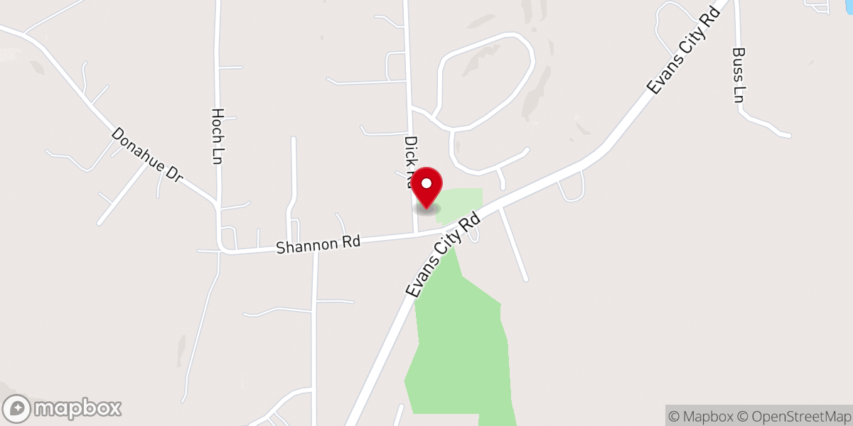 Map showing location of White Oak Springs Presbyterian Church
