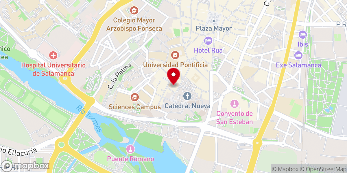 Map showing location of Capilla Universidad de Salamanca (USAL)