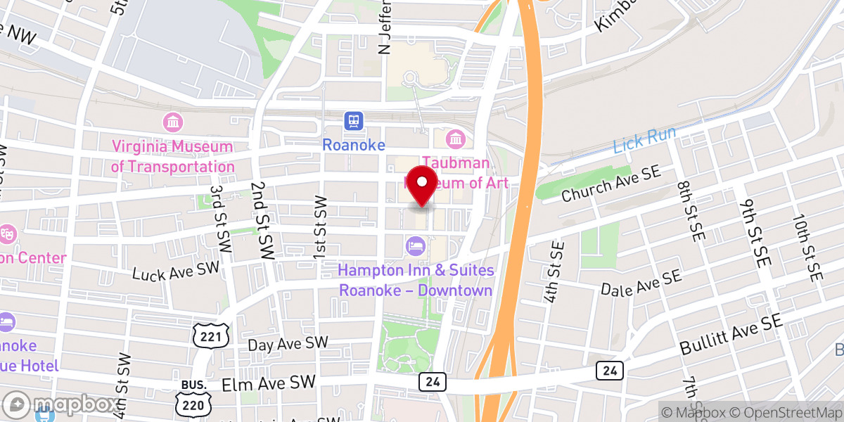 Map showing location of On the Rise Bread Company