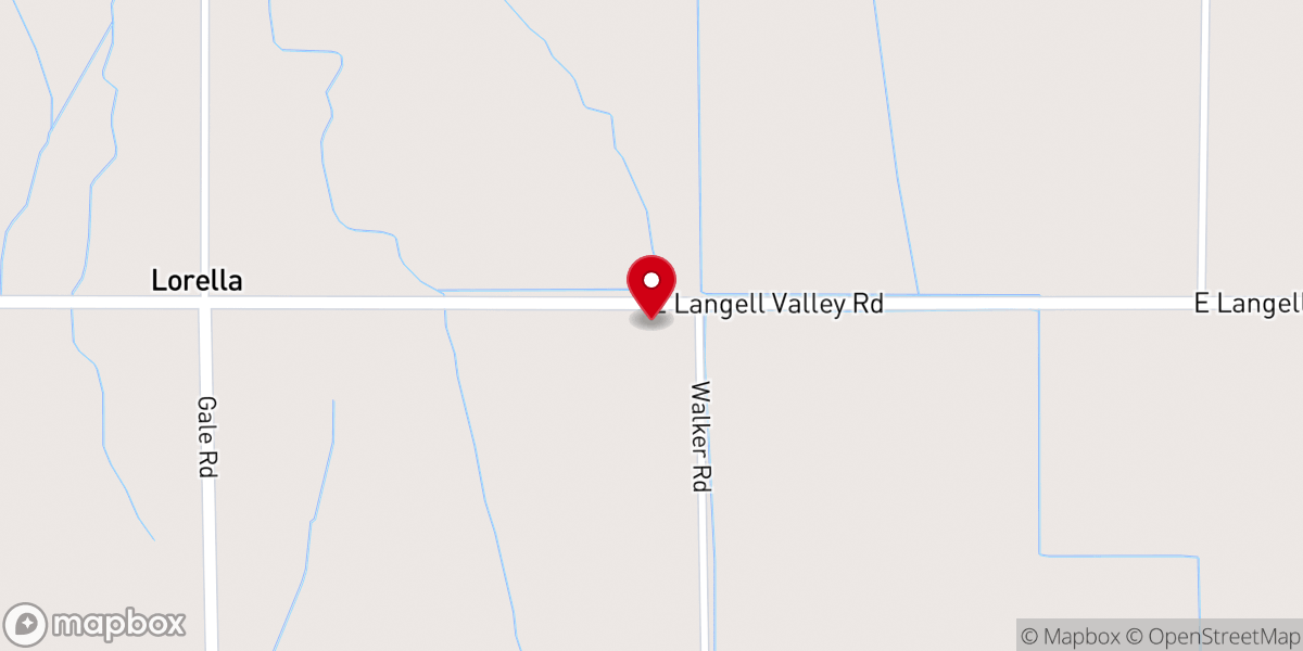 Map showing location of Langell Valley Community Church