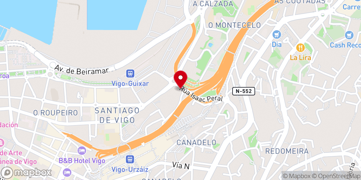 Map showing location of Iglesia Evangélica MCyM VIGO