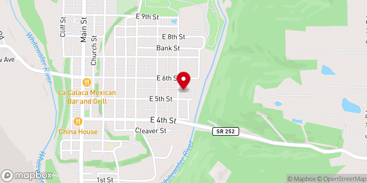 Map showing location of First Baptist Church