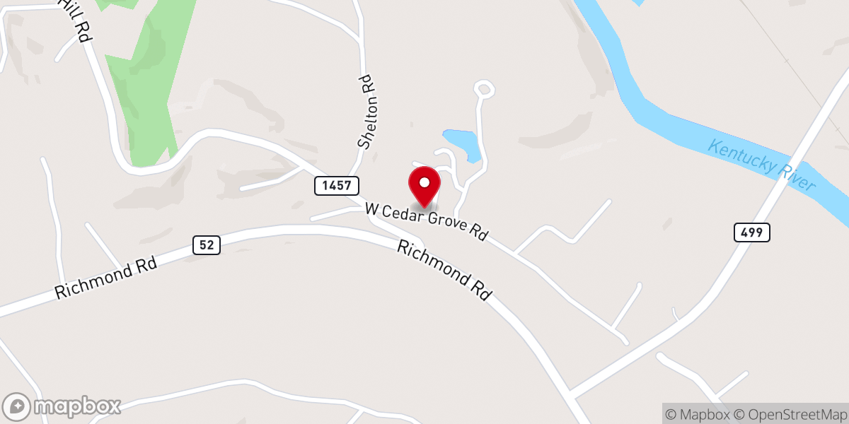Map showing location of Cedar Grove Church