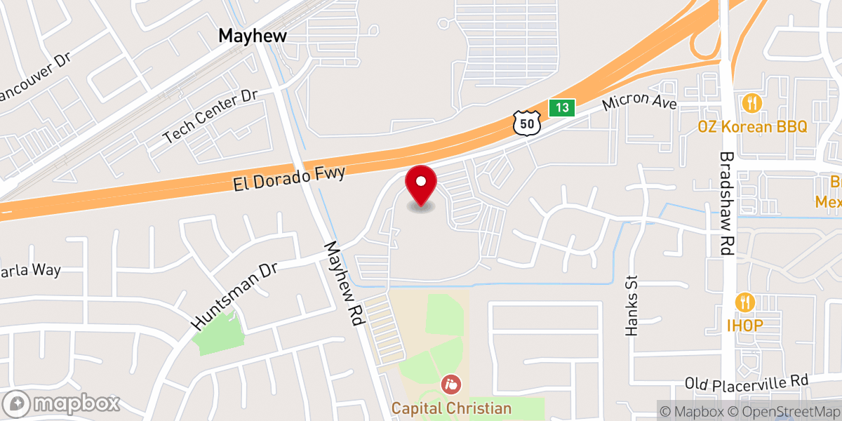 Map showing location of Destiny Church Sacramento