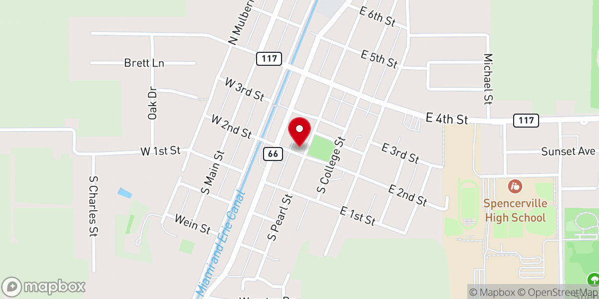Map showing location of First Baptist Church