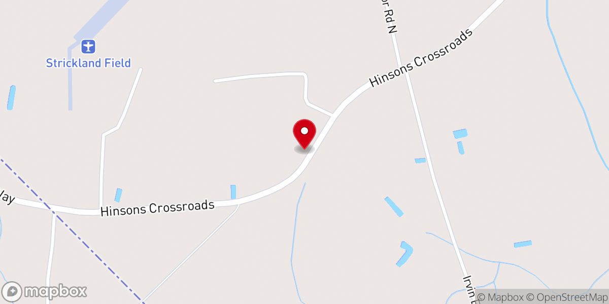 Map showing location of Hickory Grove Baptist Church