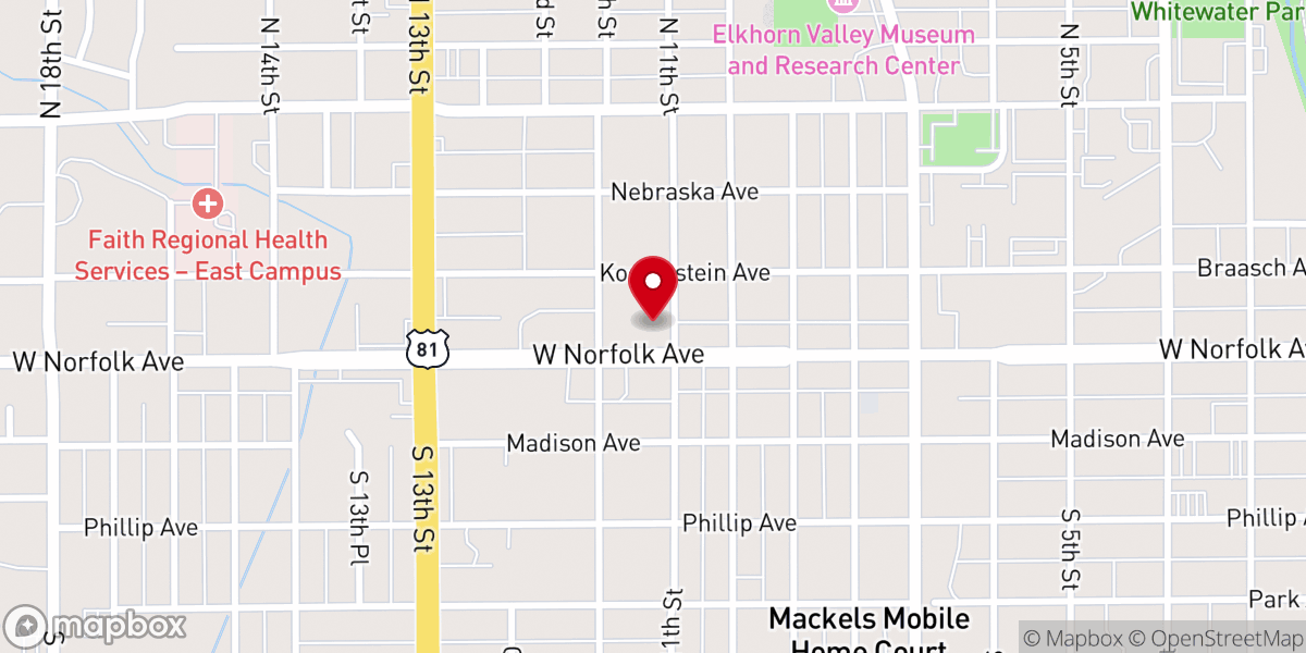 Map showing location of Congregational United Church