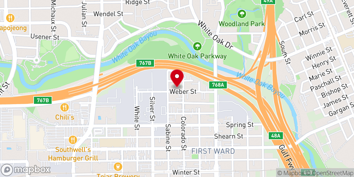 Map showing location of Impact Houston Church of Christ