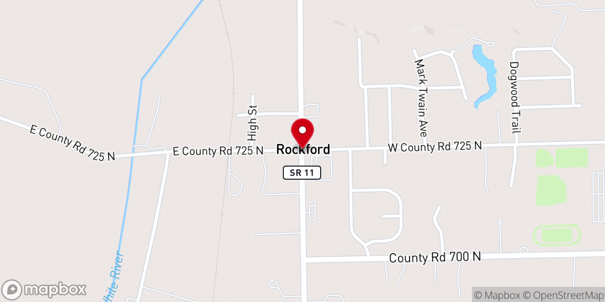 Map showing location of Rockford Church