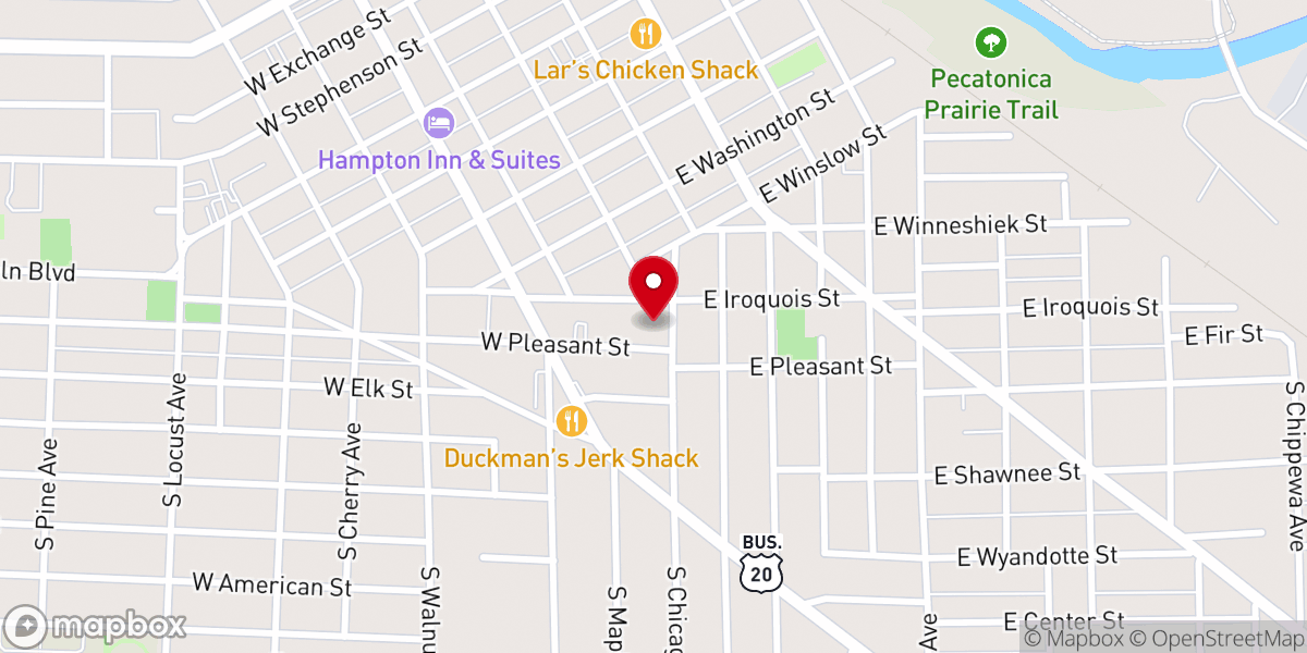Map showing location of Freeport Area Church Co-Op