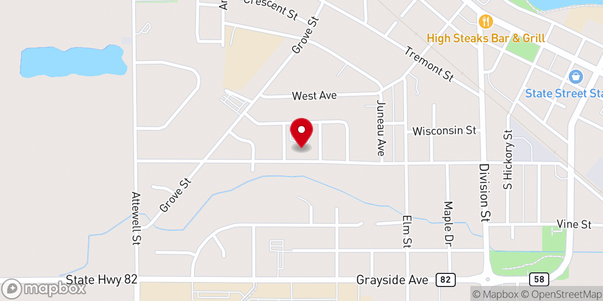 Map showing location of Mauston Methodist Church (GMC)