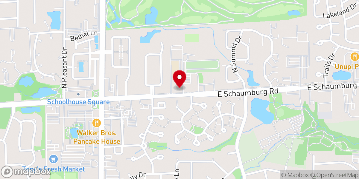 Map showing location of St. Peter Lutheran Church & School