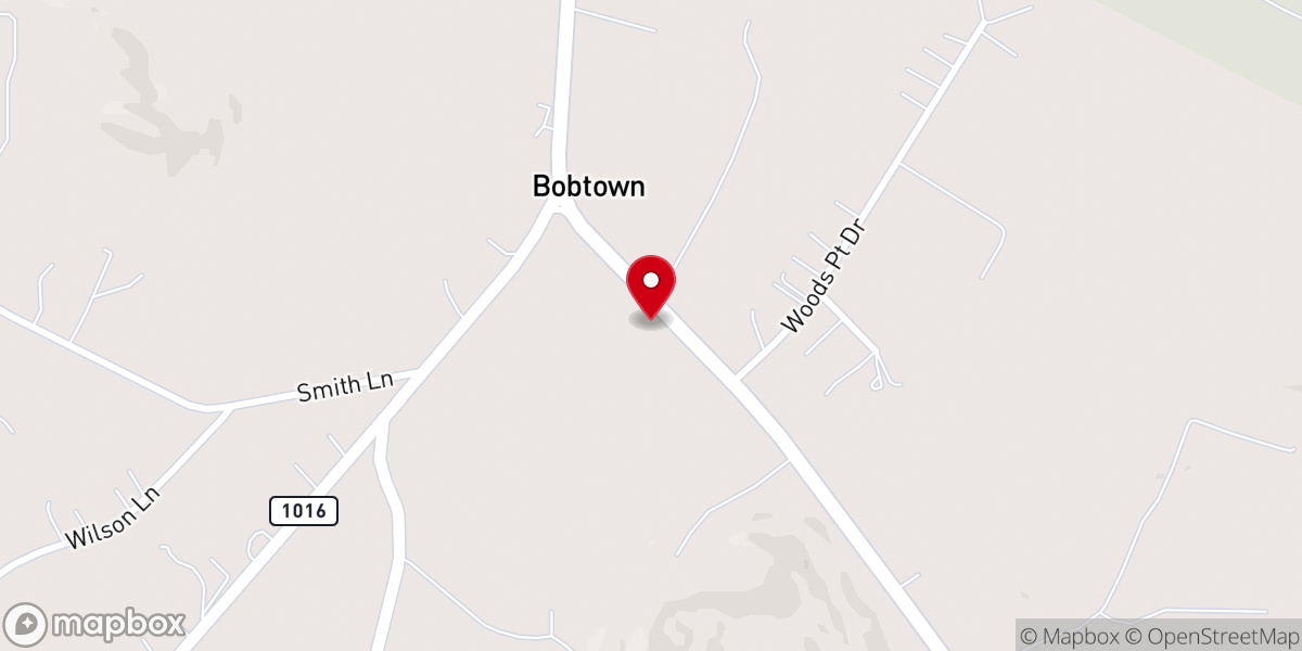 Map showing location of Bobtown Holiness Church