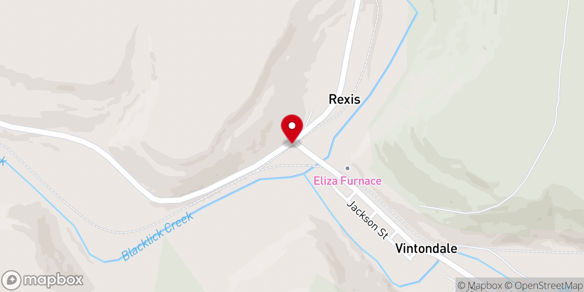 Map showing location of Ghost Town Trail Vintondale Trailhead