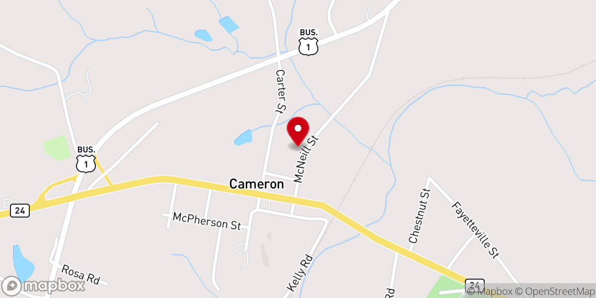 Map showing location of Hood Chapel