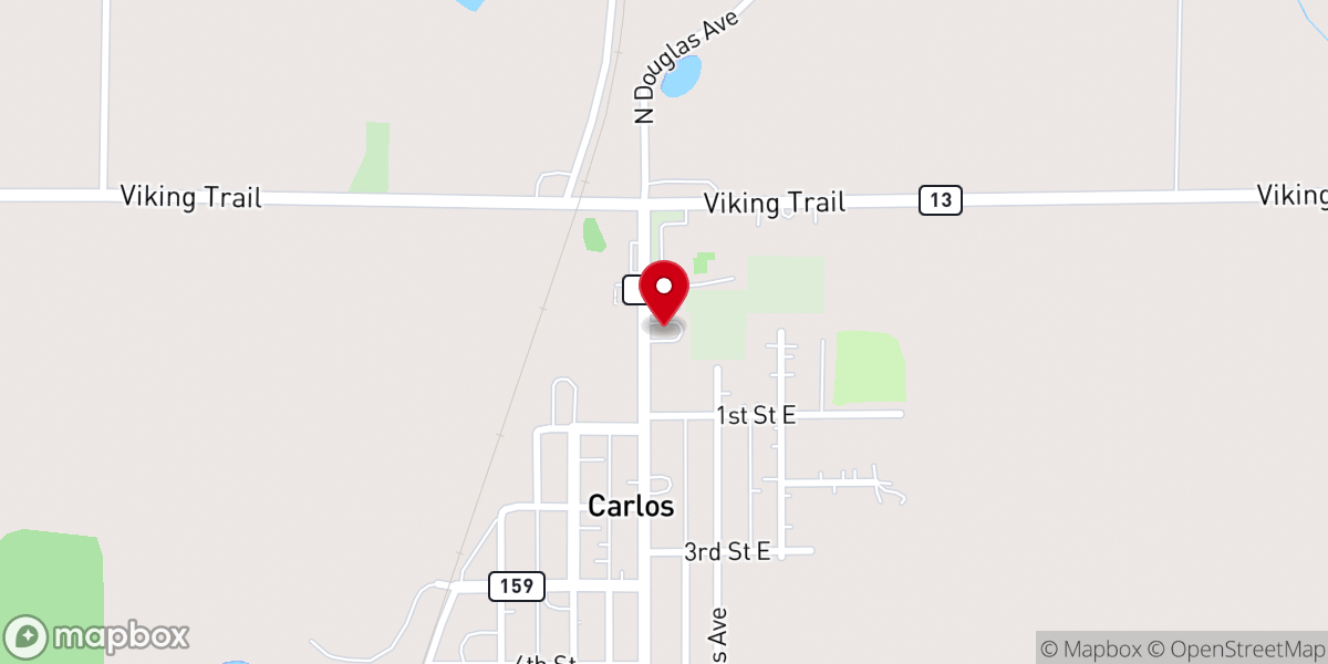 Map showing location of Trinity Lutheran Church