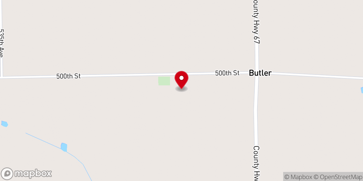 Map showing location of Holy Cross Church-Butler