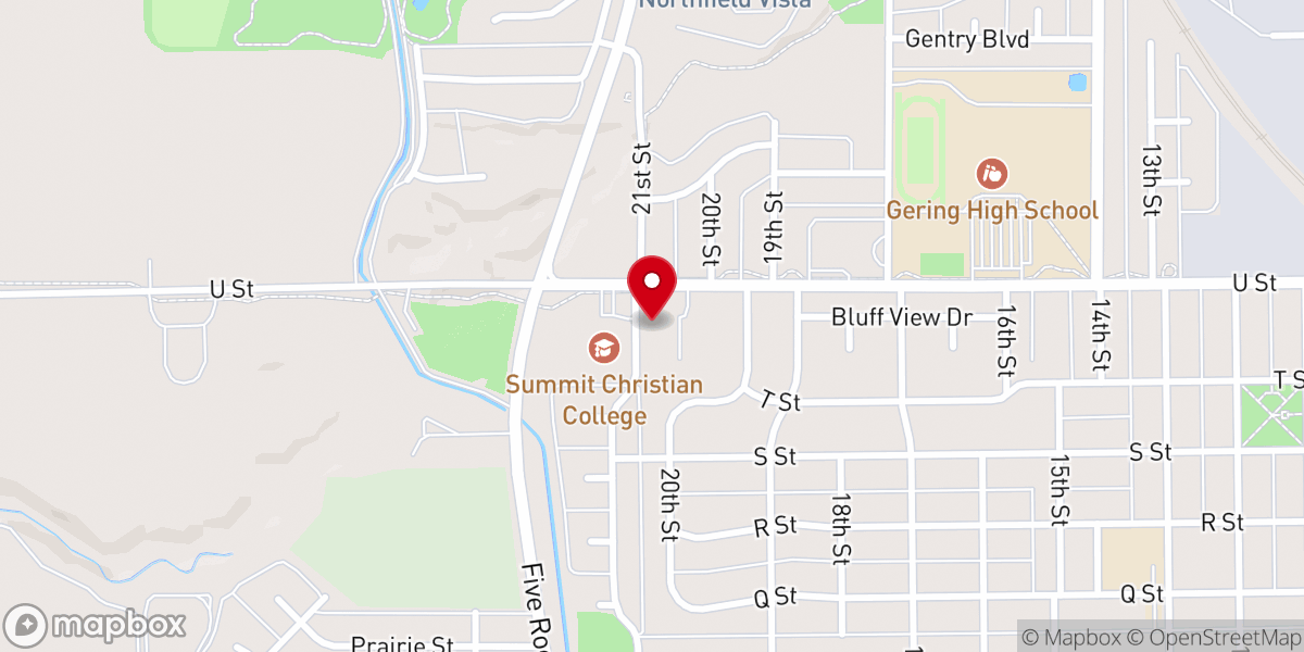 Map showing location of Faith Lutheran Church