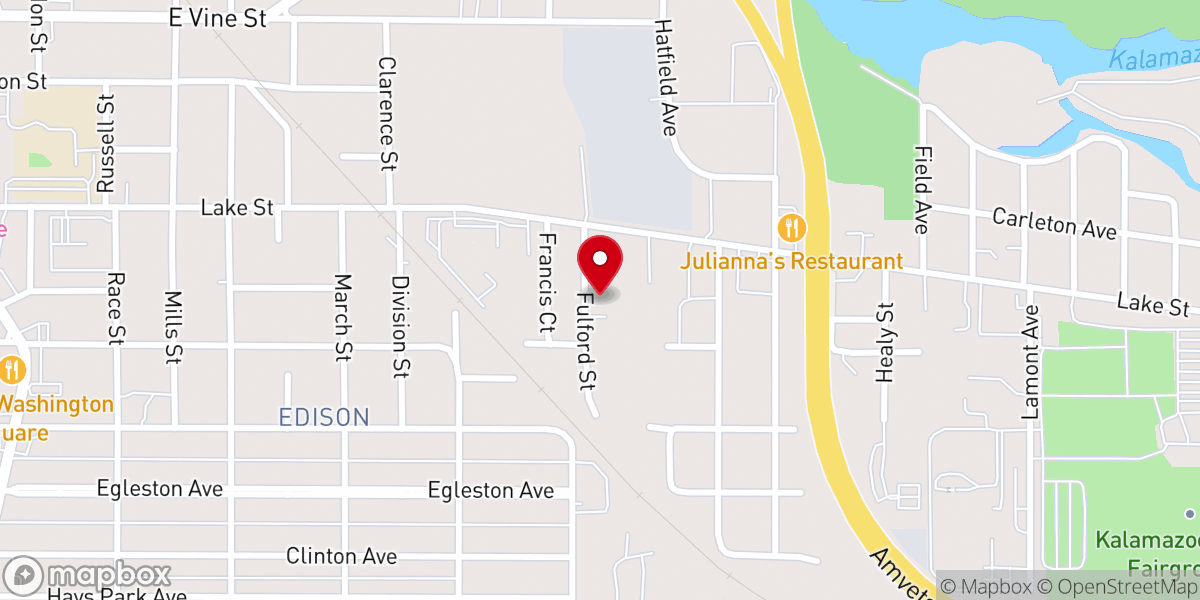 Map showing location of Victory Baptist Church