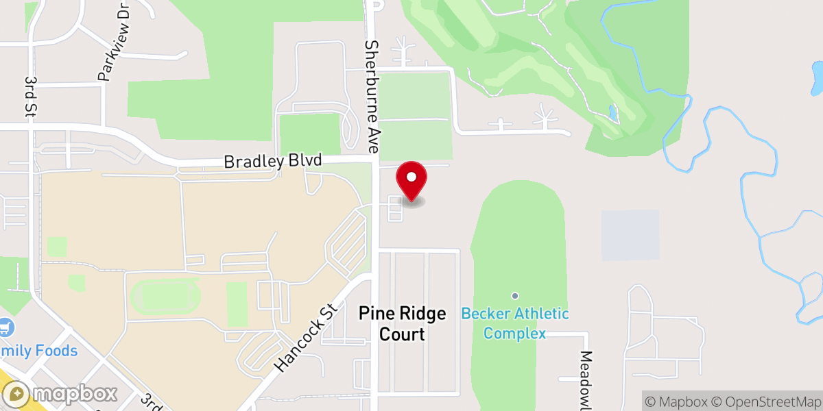 Map showing location of Faith Lutheran Church-Becker