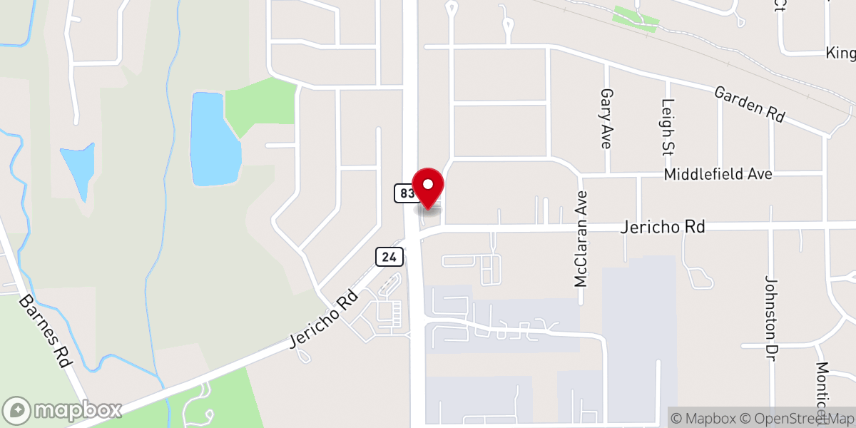 Map showing location of Orchard Valley Baptist Church