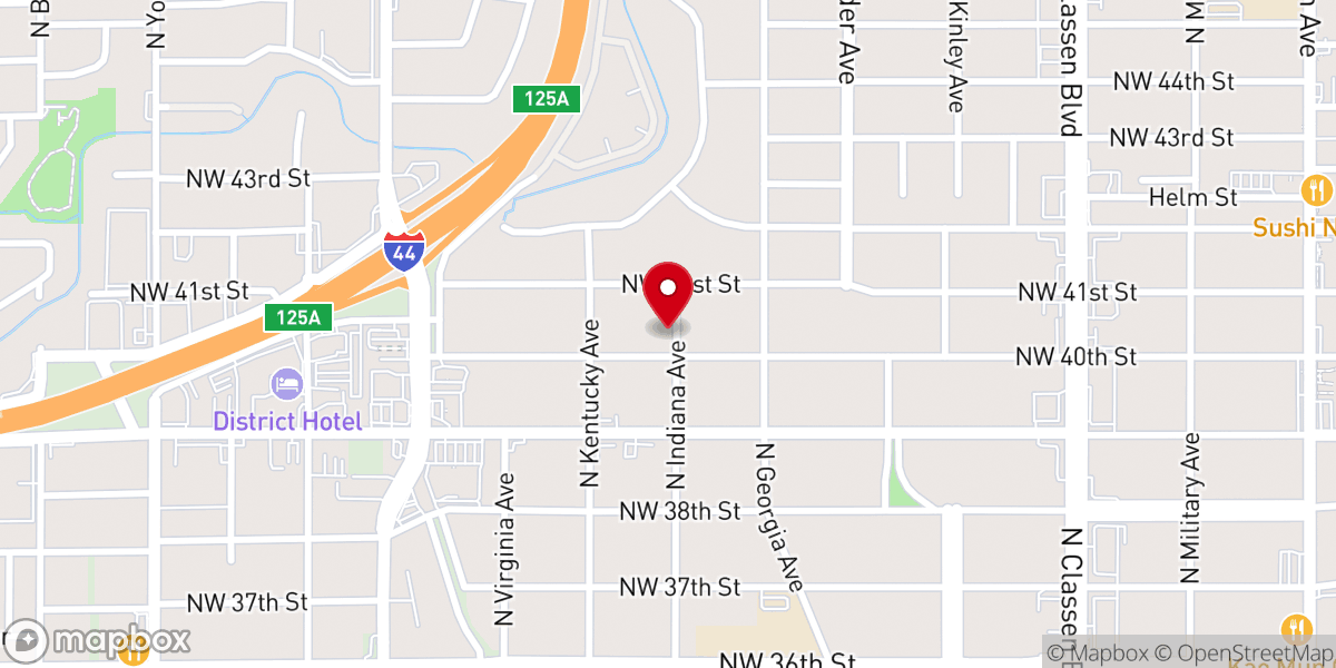 Map showing location of 40th Street Baptist Church